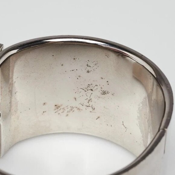 Hermes Black Enamel Palladium Plated Clic-Clac H PM Extra Wide Bracelet - Picture 7 of 8